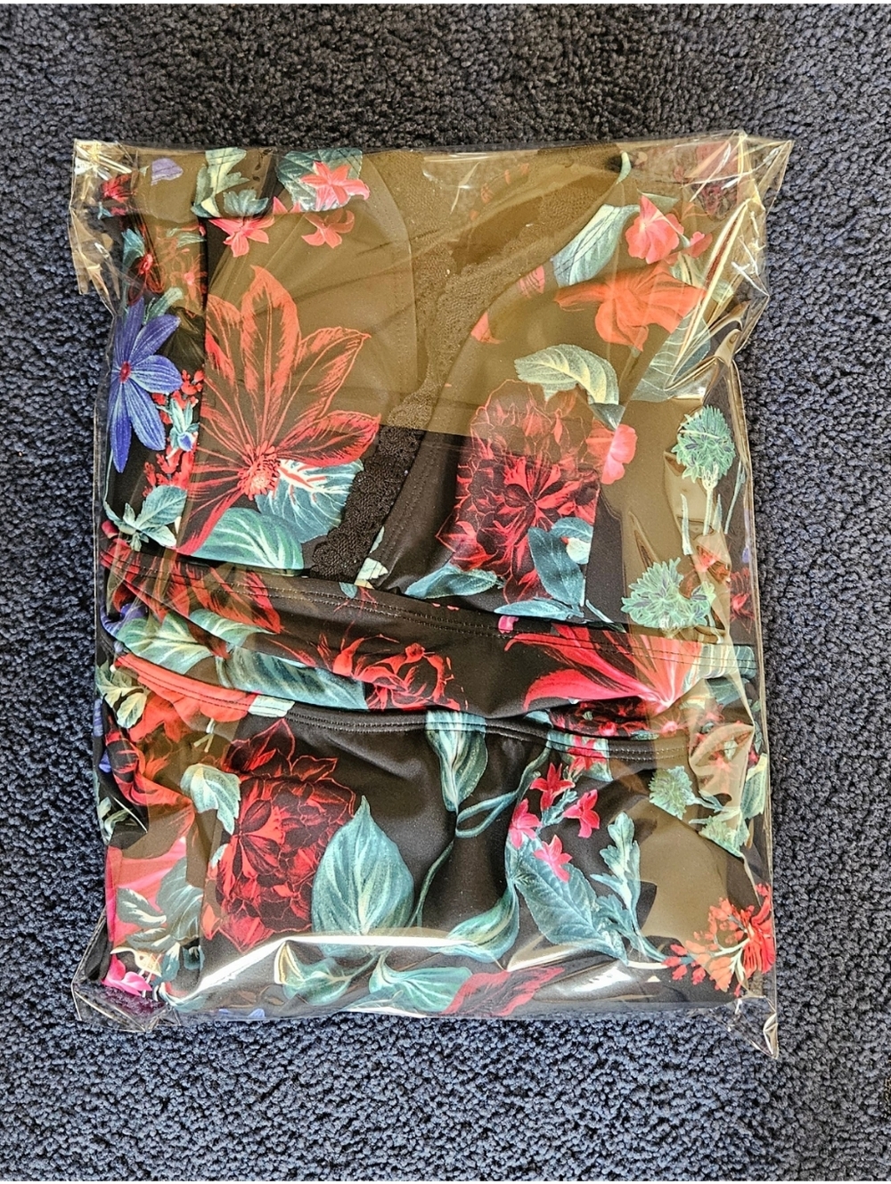 Torrid 2X Floral Fit & Flare Swim Dress Attached Brief Lace Trim - Picture 15 of 16